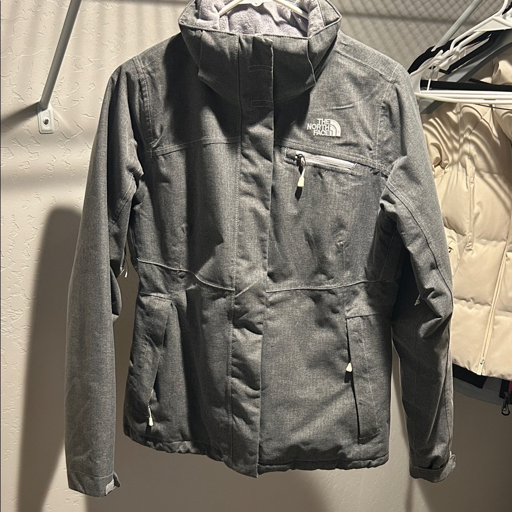 The North Face Women's Gray Hooded Ski Jacket